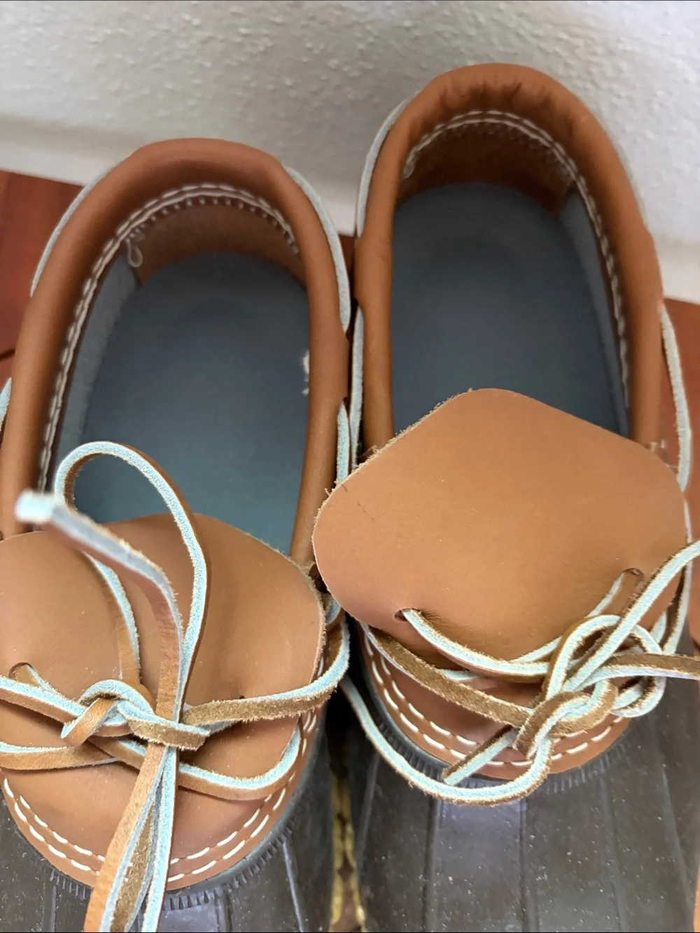 L.L. Bean Brown and Olive Green Women's Winter Rain Duck Shoes